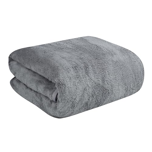 Fezora® Microfiber 500 GSM Bath Towels | (70×140) Extra Soft Plush & Quick Dry High Absorbency with Large Size Towels for Bathing (Pack of 1, Grey)