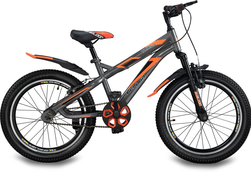 Sheldon Thrill Cycle for Kids with Power Break 20 T Mountain Cycle(Single Speed, Black, Only Front Suspension)