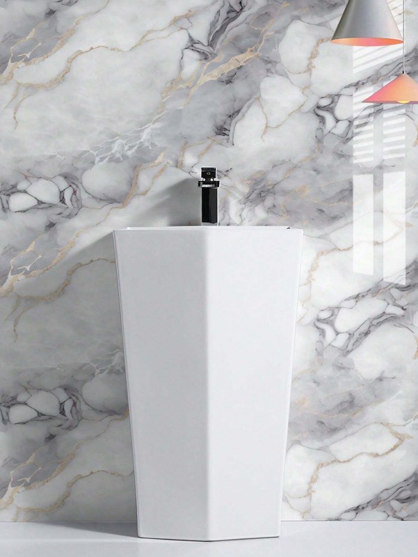 Floppy Decorative White Wallpaper(60 cm x 200 cm, Pack of 4)