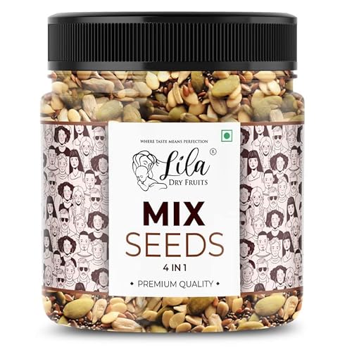 LILA DRY FRUITS 4 in1 Superseed Mix 250 Gms – Mixture of Chia, Pumpkin, Sunflower and Flax) | Immunity combo for Weight Loss | Mix Seeds for Eating | Snacks for Dieting and Gifting
