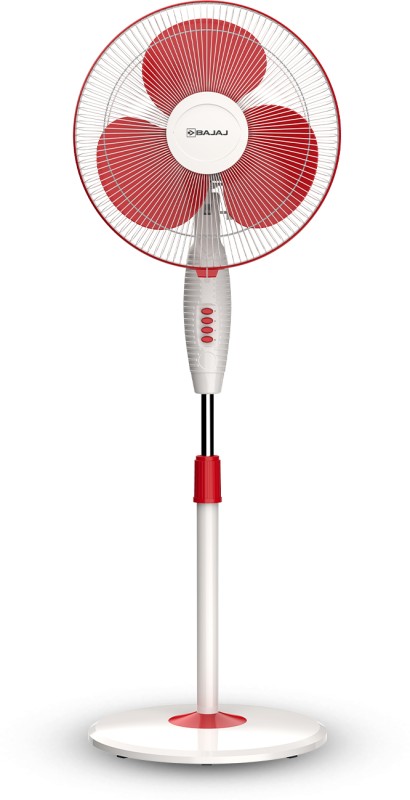 BAJAJ Crest Neo 400mm Scarlet Red Pedestal Fan 400 mm 3 Blade Pedestal Fan(Scarlet Red & White, Pack of 1)