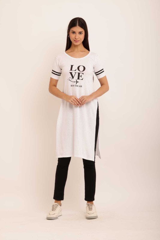 FASHIONKR Women Printed A-line Kurta(White)