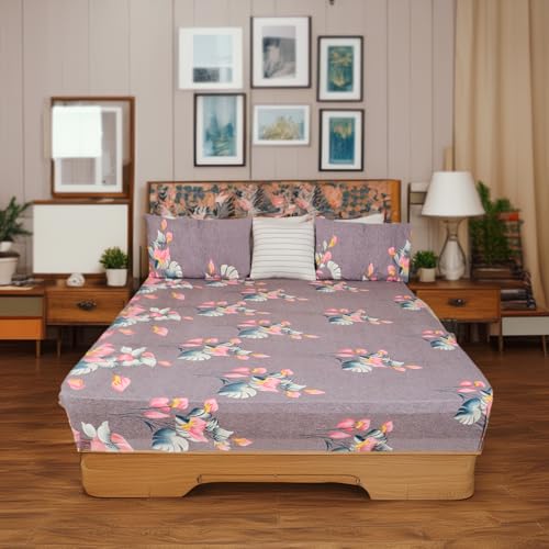Status Contract Pure Cotton 120 GSM Reversible Soft Lightweight Printed Double Bed Blanket/AC Dohar/Skin Friendly Dohar-220×200 cm (RED)
