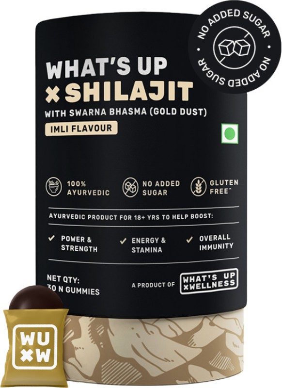 What’s Up Wellness Shilajit Resin Gummies with 24K Gold Dust | Improve Stamina & Immunity