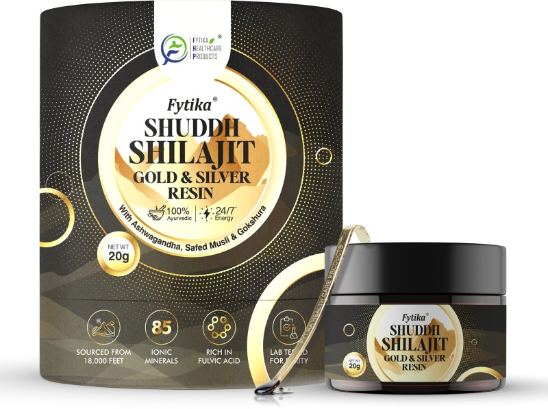 FYTIKA HEALTHCARE PRODUCTS Fytika Shuddh Shilajit Gold & Silver Resin|100% Ayurvedic Himalayan Shilajit 20G