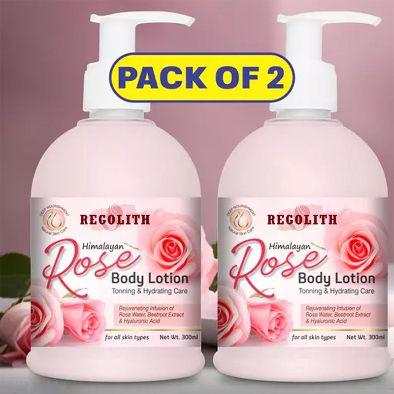 Regolith Body Serum Lotion, Moisturizing, Skin Soothing & Hydration With Rose Extract(300 ml)