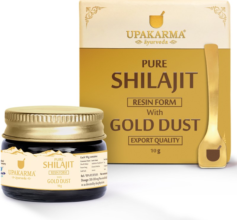 UPAKARMA Shilajit Gold Resin 10g | Contains 24K Gold | Natural Strength & Stamina Booster
