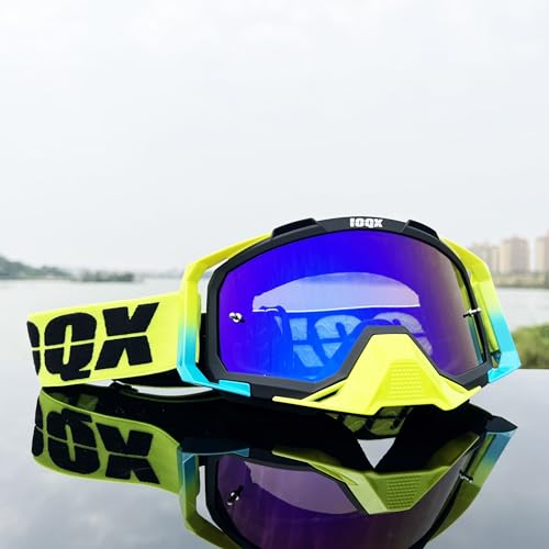Motorcycle Goggles, Motocross Goggles, Dirt Bike ATV Glasses, UV Protection, Anti Fog, Racing Goggles for Men, Women, Youth (Green)