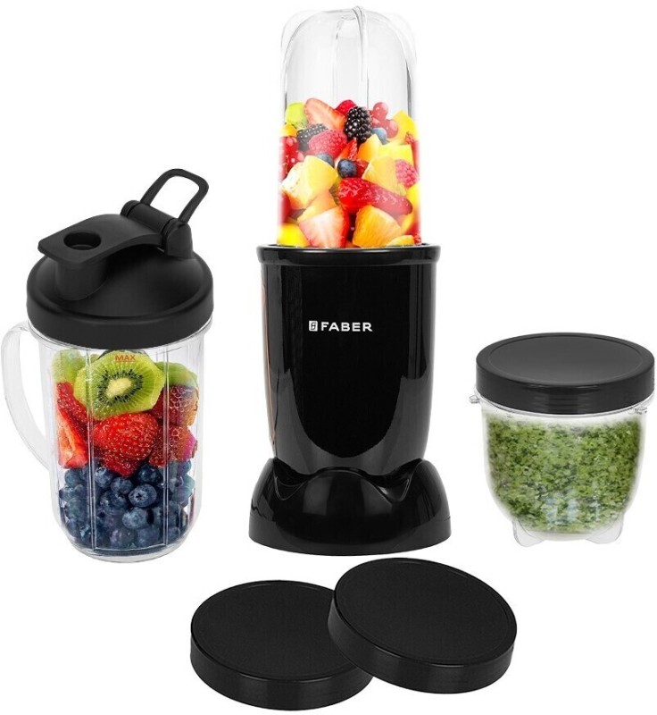 FABER FSB 400 W Juicer Mixer Grinder(SPORTZ BLENDER FSB 3 in 1 Nutrifit Nero | 3 Jars | Black)
