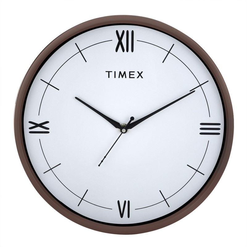 Timex Analog 30 cm X 30 cm Wall Clock(Brown, With Glass, Standard)
