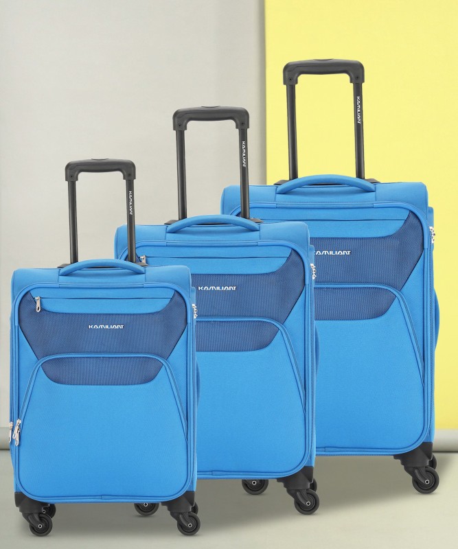 Kamiliant by American Tourister BALI SPINNER 3PC SET ROYAL BLUE Expandable  Cabin & Check-in Set 4 Wheels – 32 INCH