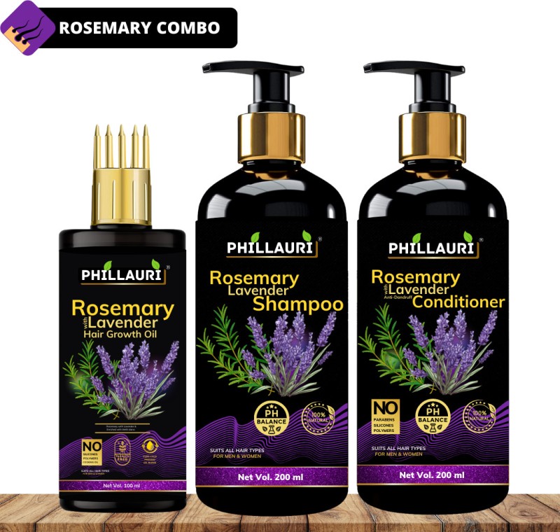 Phillauri Rosemary Essential Oil for Hair Growth|100% Pure & Natural for Hair Fall Control(3 Items in the set)