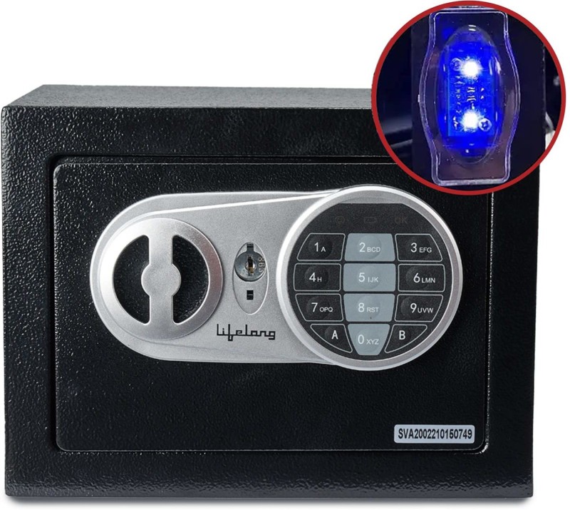 Lifelong 8.6 Litres Home Safe 0.3 Cubic Feet with Led Safe Locker(Digital, Key Lock, Keypad)