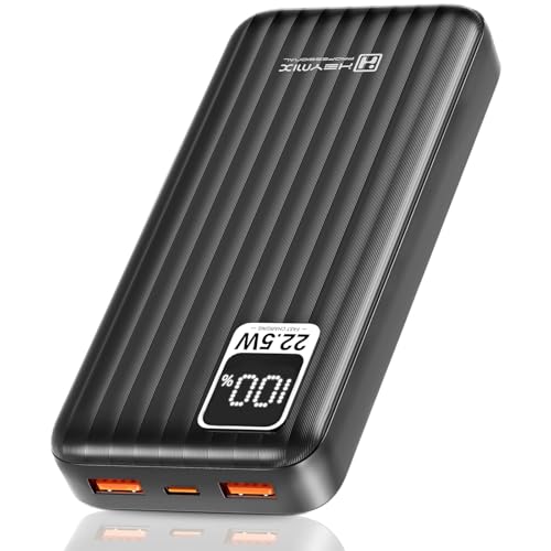 HEYMIX 20000mAh Power Bank – 22.5W Powerbank Portable Charger, USB-C Fast Charging Power Bank, 3-Port PD3.0/QC4.0 Battery Pack Compatible with iPhone 15/14/13, S23/S22/S21, Pixel, iPad, Switch