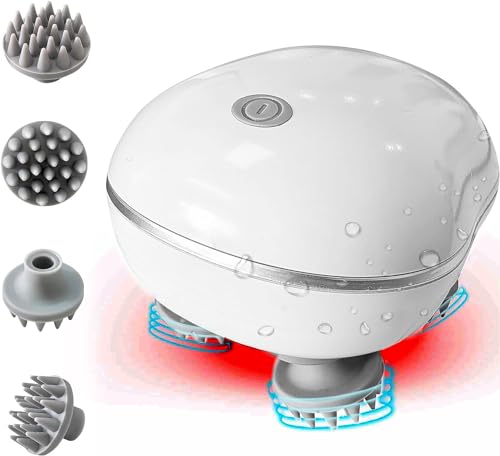 Ricuza Electric Head,Scalp Massager | Advance Red Light Therapy for Boost Hair Growth, Hair Fall Control, Scalp Therapy | 3 Speed Mode Handheld,Portable,Scalp Scratcher Body Massage for Hair Growth,Deep Clean & Stress Relaxation