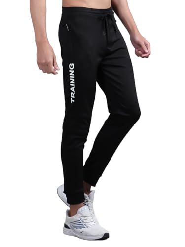 ENDEAVOUR WEAR Men’s Regular Fit Polyester Blend Track Pants (EWTS_BLACKTRACKPANT_XL_Black_Xl)