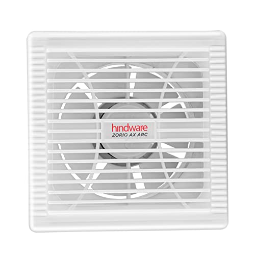 Hindware Zorio Ax Arc 100mm Exhaust Fan with Low Noise, Powerful Air Suction and High Speed, For Kitchen or Bathroom With Overload Protection For Odourless, Clean and Fresh Air (White)