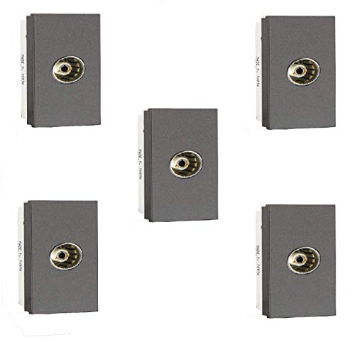 Havells ORO TV Socket ORO (Magnesium Grey,Pack of 5)