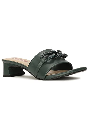 Red Label Womens Heather Mule DARK GREEN Mule Slipper – 7 UK