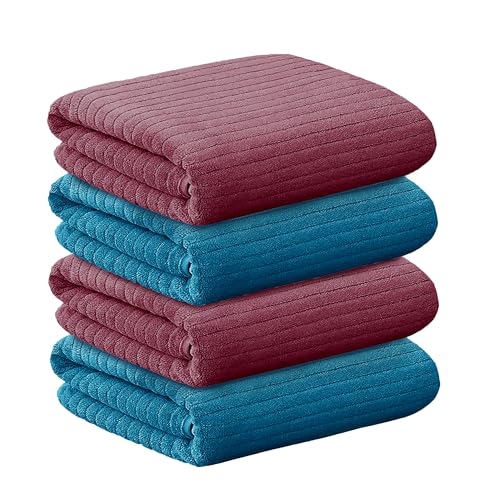 Story@Home Hand Towel Set of 4 | 400 GSM Microfiber Towels | Color : Pink and Blue | Quick Dry Hand Towel for Gym | Ultra Soft & Absorbent for Kitchen Towels | Lightweight Small Towels for Hand