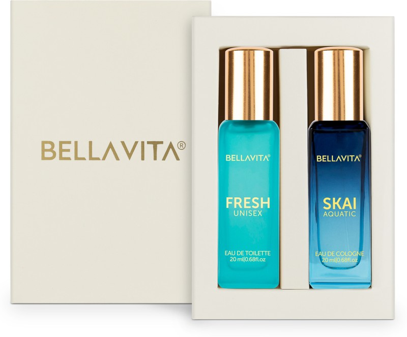 Bellavita FRESH perfume & SKAI AQUATIC perfume combo|2X20ML|With Citrus & Woody Notes| Perfume  –  40 ml(For Men & Women)