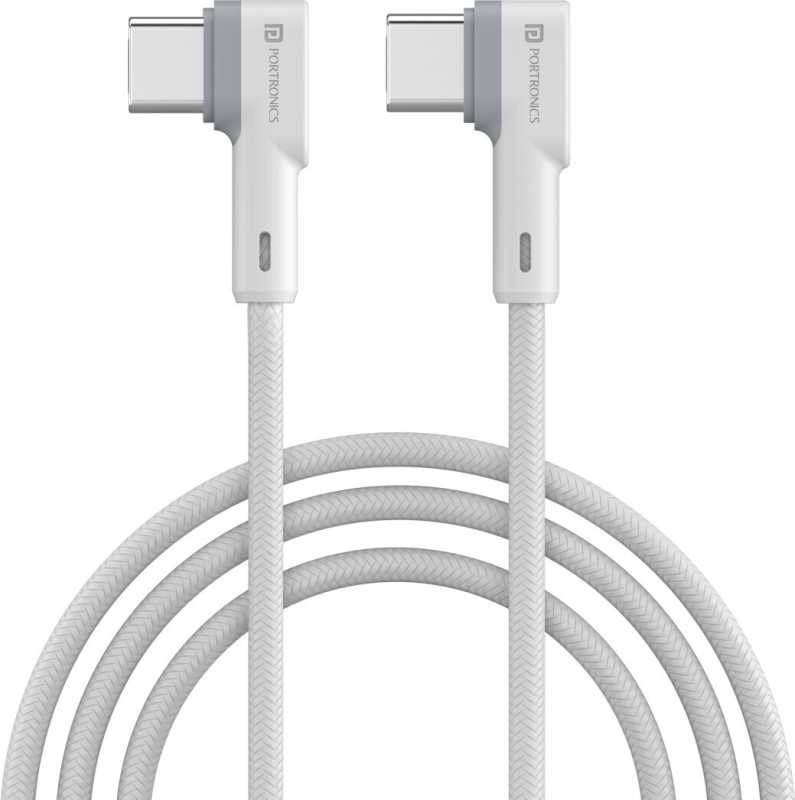 Portronics USB Type C Cable 2 A 1.2 m Konnect L 60W PD (Type C to Type C) Fast Charging(Compatible with All Smartphone, White, One Cable)