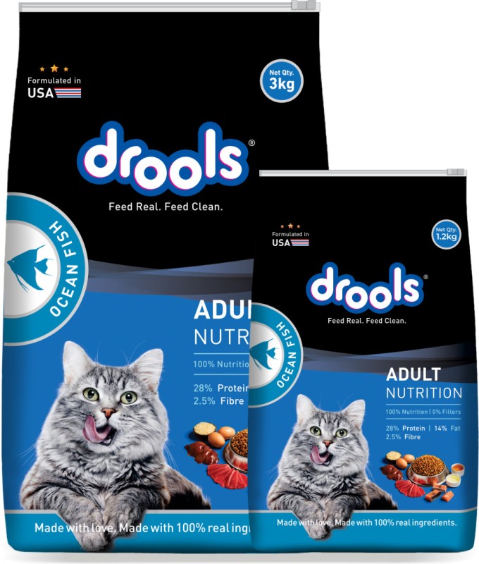 Drools 3+ 1.2 kg free Ocean Fish 4.2 Kg Dry Adult Cat Food