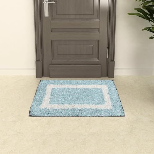 Status Contract Microfiber Soft and Super Absorbent Door Mat/Bath Mat (15″ x 23″ Inch) (1, Blue)