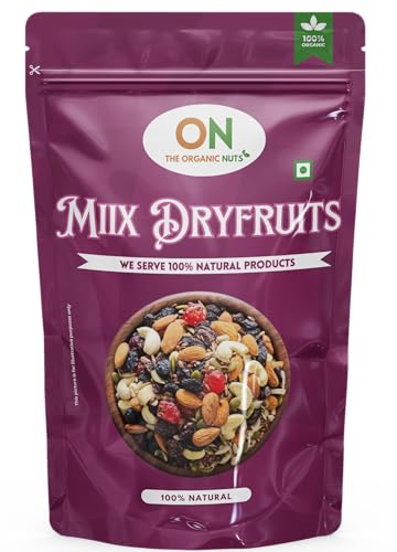 The Organic Nuts 100% Natural Premium Mix Dry Fruits with Almonds | Cashew | Kishmish | Apricot | Black Raisins | Dried Kiwi | Nuts and Dry Fruits (1000gm)
