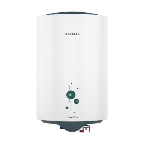 Havells Monza 25 Litre Storage Water Heater (Geyser) | Faster heating | Glass Coated Anti Rust Tank & Heavy Duty Heating Element | Warranty: 5 Year on Tank | High Rise Compatible