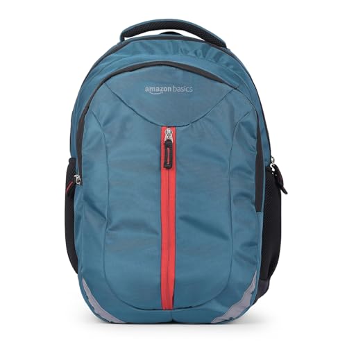 Amazon Basics Laptop Backpack | 15.6 inches | Water Resistant Polyester | Ideal for Office College School Travel (Zipper)