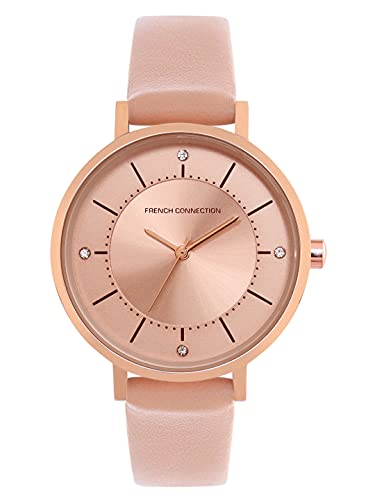 French Connection Leather Analog Rose Gold Dial Women’s Watch-Fcn00010A