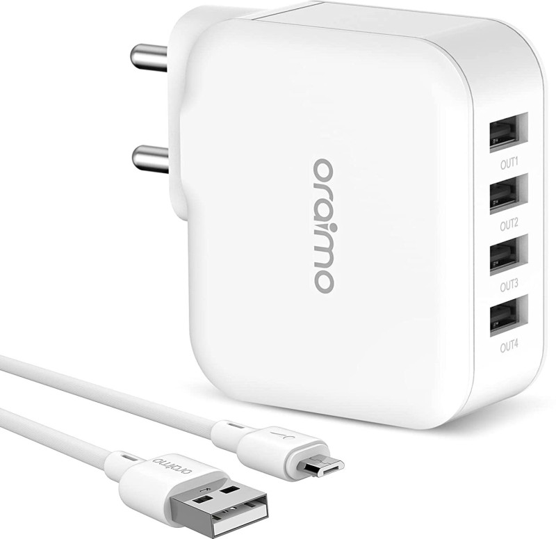 ORAIMO 18 W 5 A Wall Charger for Mobile with Detachable Cable(White, Cable Included)