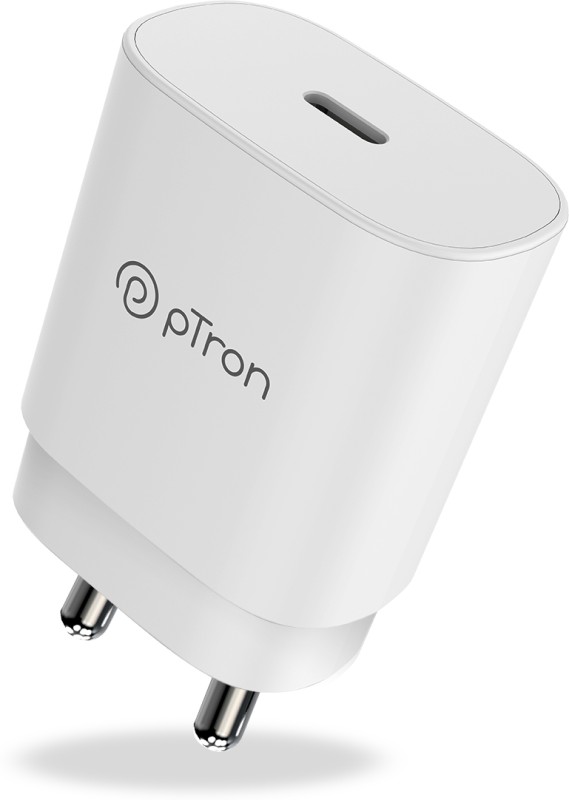 PTron 25 W Quick Charge 3 A Wall Charger for Mobile(White)