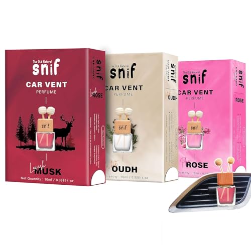 The Old Natural Premium Car Vent Perfume – 10ml | Long-Lasting Oudh Car Air Freshener | Luxury Car Fragrance (Combo)
