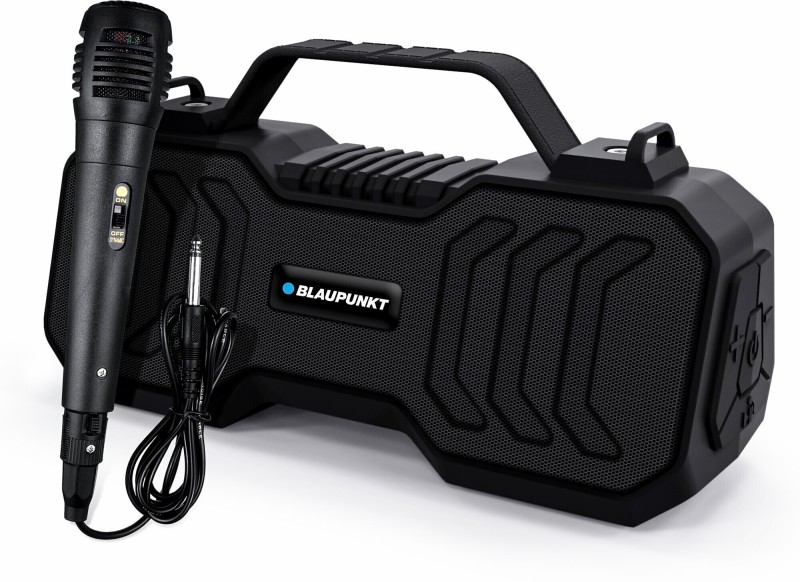Blaupunkt Atomik BB20 Wireless Party Speaker with 1500mAh Battery,Deep Bass with Karaoke 20 W Bluetooth Party Speaker(Asphalt Black, Stereo Channel)