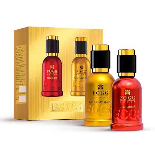 FOGG Men Spray Scent Chief And Commander Perfume Gift Set , Long-Lasting, Fresh & Powerful Fragrance Spray, Eau De Parfum – 2 X 50Ml (Pack Of 2), 100 Millilitres