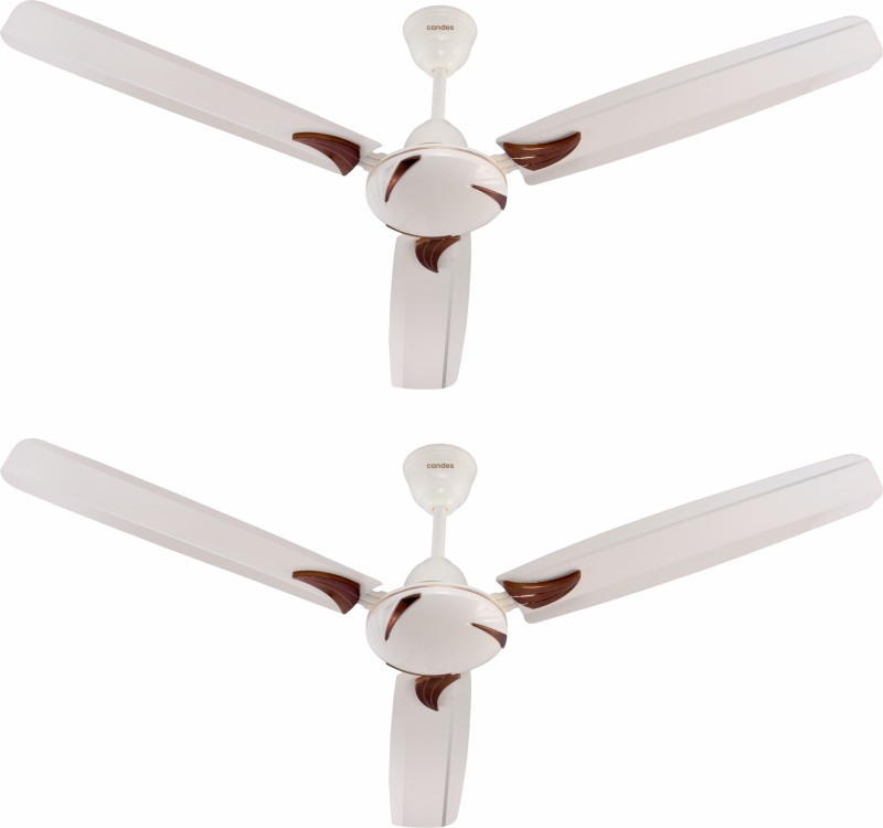 Candes Lynx 3 Star 1200 mm 3 Blade Ceiling Fan(Anti Dust | Ivory | Pack of 2)