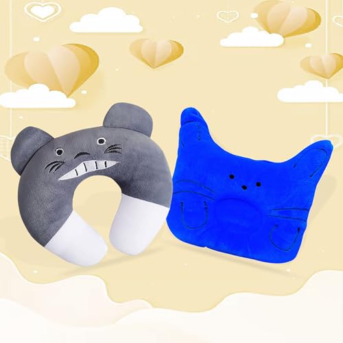 MOM & SON New Born Baby Neck Pillow, Soft & Supportive Baby Neck and Head Support Baby Pillow Combo Set Pack of 2 for 0-12 Months.