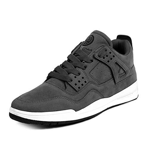 Bacca Bucci Men’s Ultraforce Mid-top Athletic-Inspired Retro Fashion Sneakers – Grey, Size UK8