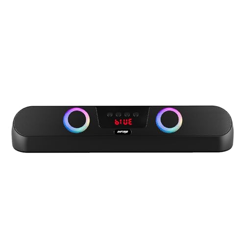 iNFiRe FireBar 16 Bluetooth Soundbar 16W Speaker Upto 6 Hrs Playtime, Powerful Sound, RGB Lights, Soundbar for Phone/TV/Laptop/Tablets/Projectors (Black)