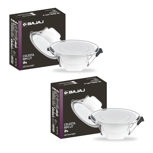 Bajaj Celesta Rim Lit Downlight 7W Multi CCT | 7W False Ceiling Light | Round LED Conceal Surface Light for Home | Colour Changing LED (Pack of 2)