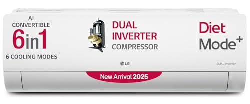 LG 1.5 Ton 3 Star DUAL Inverter Split AC (Copper, AI Convertible 6-in-1, VIRAAT Mode, Diet Mode+, Faster Cooling & Energy Saving, HD Filter with Anti-Virus Protection, US-Q18JNXE, White)