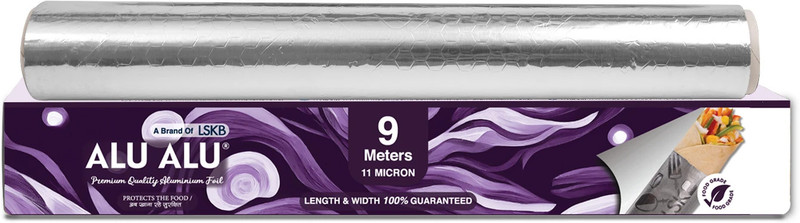 ALU ALU 9 Meter Thick 11 Micron Aluminium Foil, Keeps Food Fresh, Low Wastage Aluminium Foil(9 m)