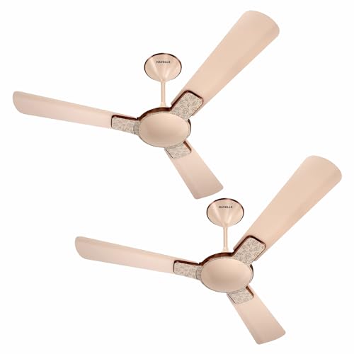 Havells Enticer Hues Energy Saving 1200 mm Ceiling Fan| 100% Copper Winding Motor| Fresh & Novel Graphics for Living & Bed Room| Premium IMD Metallic Finish| Designed for Modern Interiors (Hues Gold)