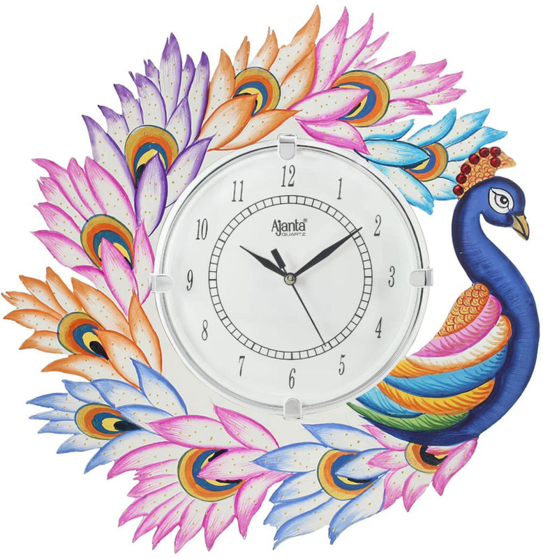 AJANTA Analog 33 cm X 33 cm Wall Clock(Multicolor, With Glass, Standard)