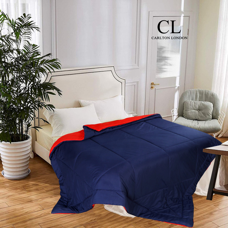 CARLTON LONDON Solid Double Comforter for  AC Room(Microfiber, Red, Blue)