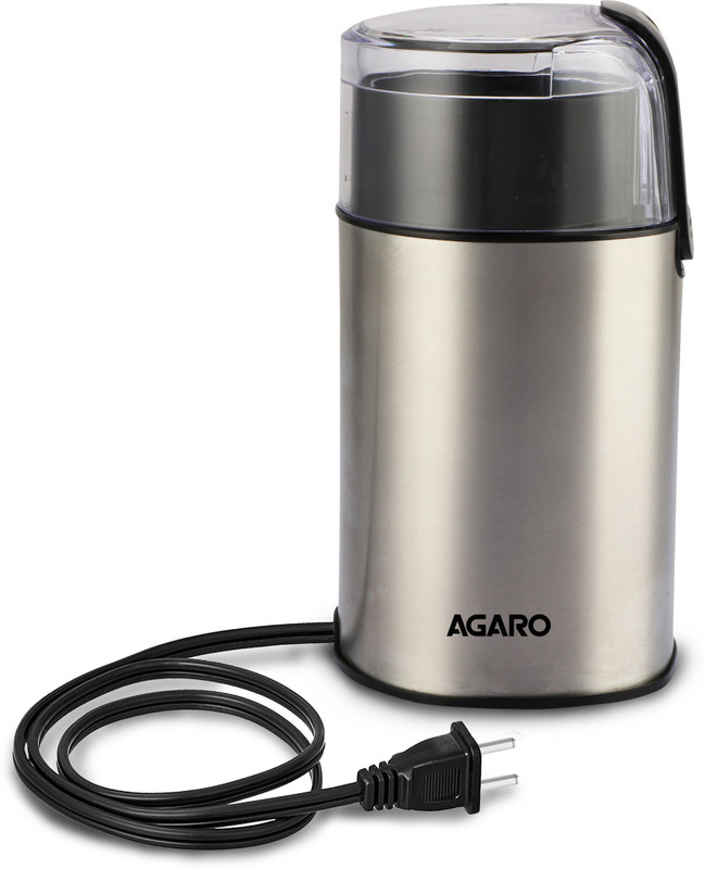 AGARO Grand Coffee Grinder, Stainless Steel Electric, Capacity 60 Gms Dry Coffee Bean 6 Cups Coffee Maker(Silver)