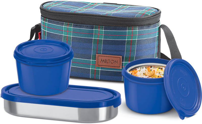 MILTON Decker Lunch Box (3 Containers, 1 x 475 ml , 2 X 500 ml each) With Jacket 3 Containers Lunch Box(1350 ml)