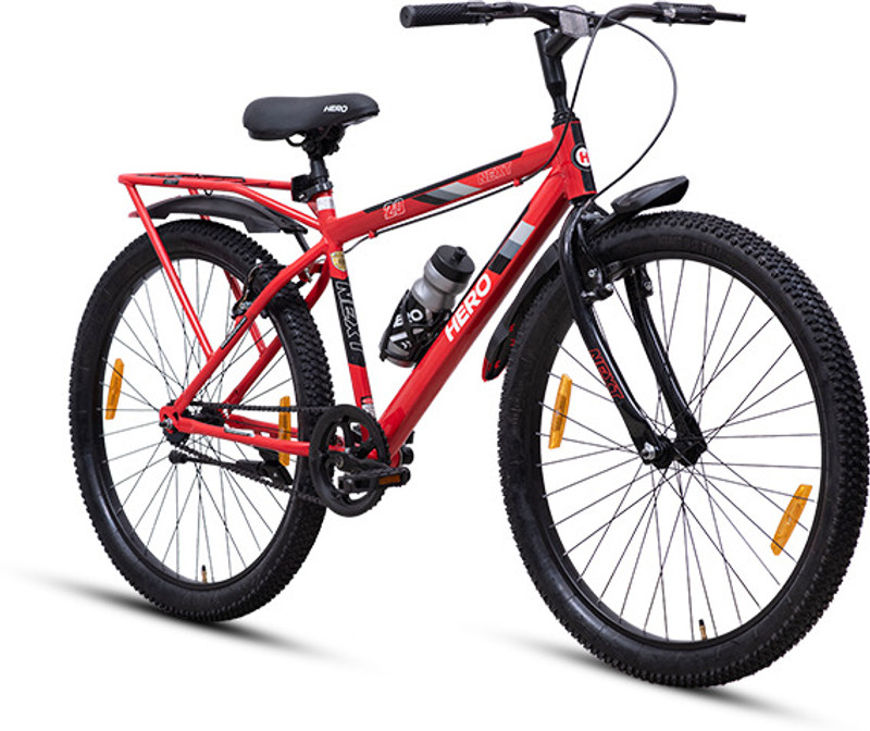 HERO NEXT 2.0 IBC | Wheel Size 26 | Non-Suspension | POWER Brake | 26 T (inch) Mountain Cycle(Single Speed, Red, Rigid)